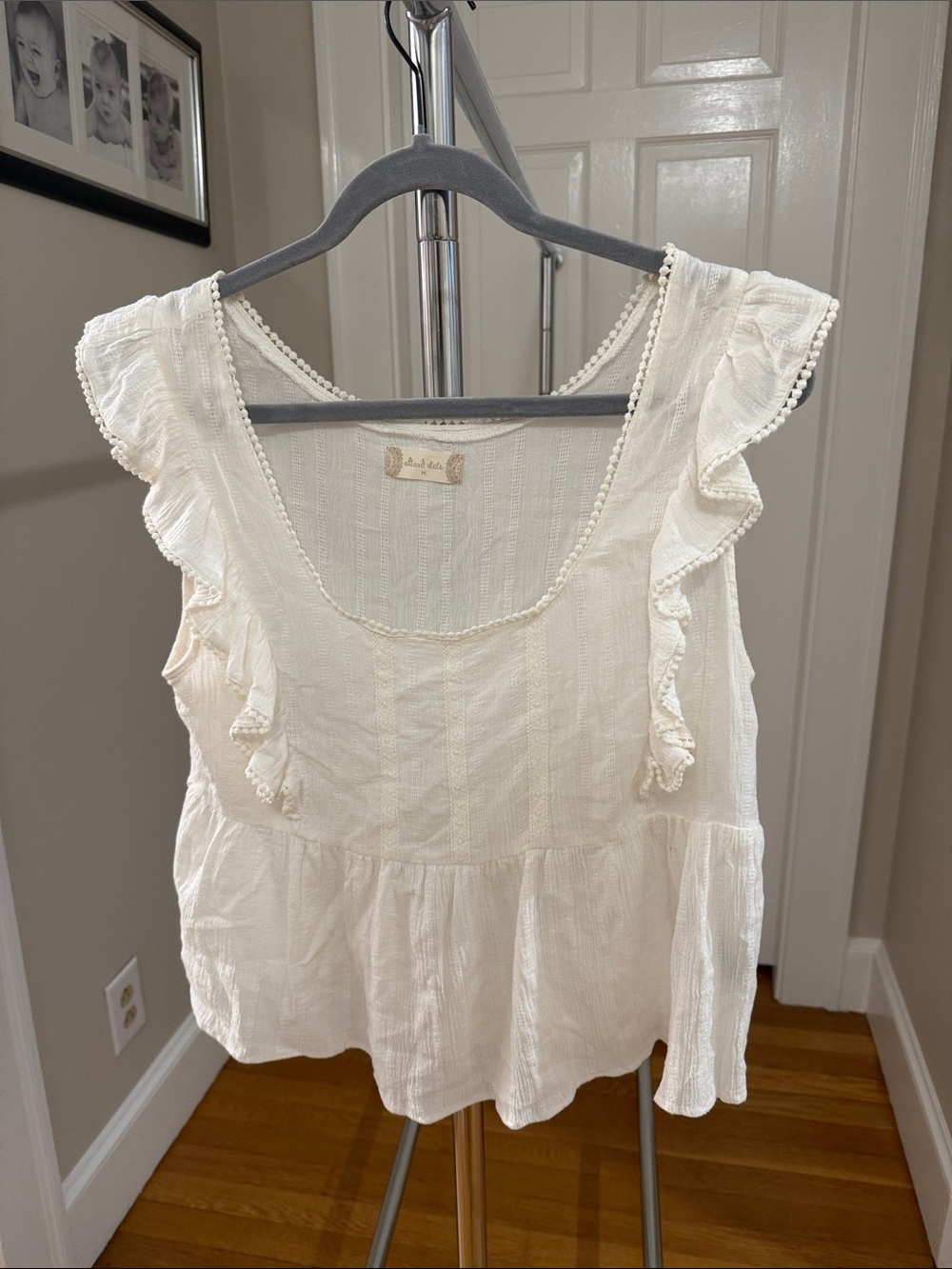 Altar'd State Ivory Ruffle Blouse